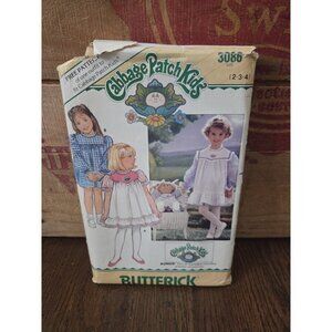 Butterick 3086 Cabbage Patch Kids Pattern Girls Dress Iron On Transfers UNCUT
